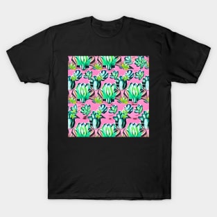 Abstract Succulents Pattern T-Shirt